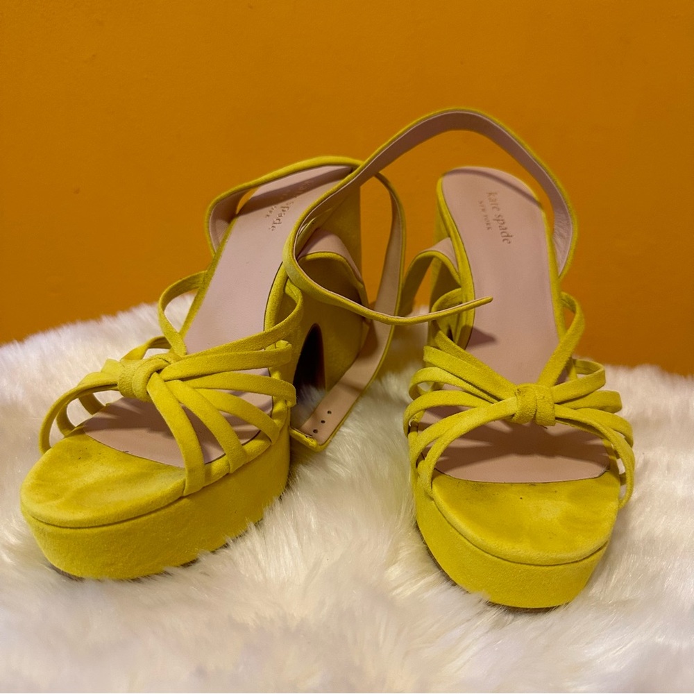 Kate Spade Yellow Glenn Platform Sandals - Size 9